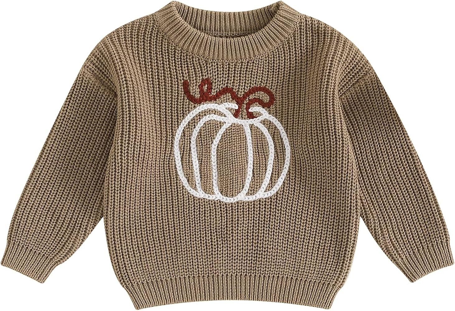 Toddler Baby Girl Knit Sweaters Oversized Long Sleeve Embroidery Shirt Top Newborn Infant Cute Fa... | Amazon (US)