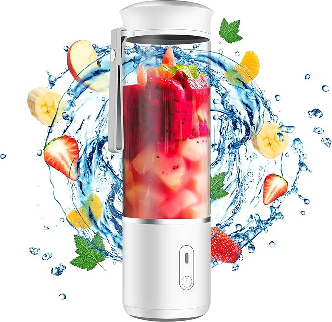 Portable Blender, Cavebit Personal Hand Smoothie Travel Blender Cup Fruit Mixer Rechargeable with... | Amazon (US)