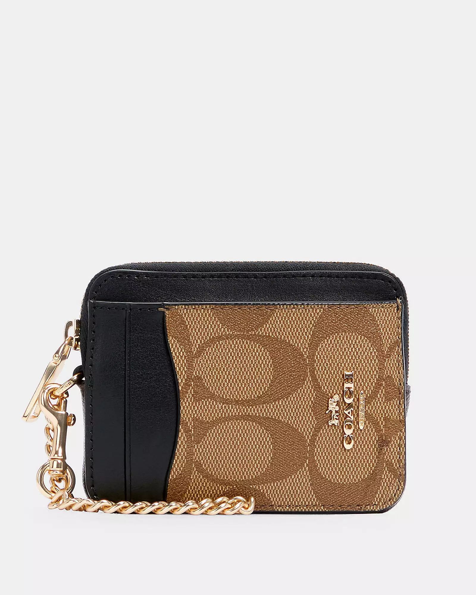 Zip Card Case In Blocked Signature Canvas | Coach Outlet