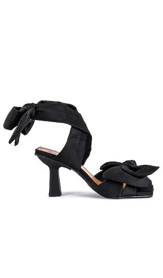 Soft Bow Hight Heel Sandal in Black | Revolve Clothing (Global)