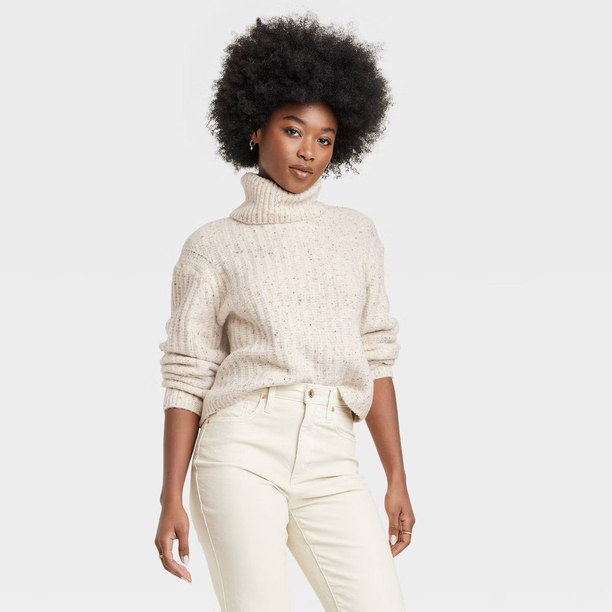 Women's Mock Turtleneck Cashmere-Like Pullover Sweater - Universal Thread™ | Target