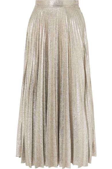 Sunshine pleated stretch-Lurex midi skirt | NET-A-PORTER (US)
