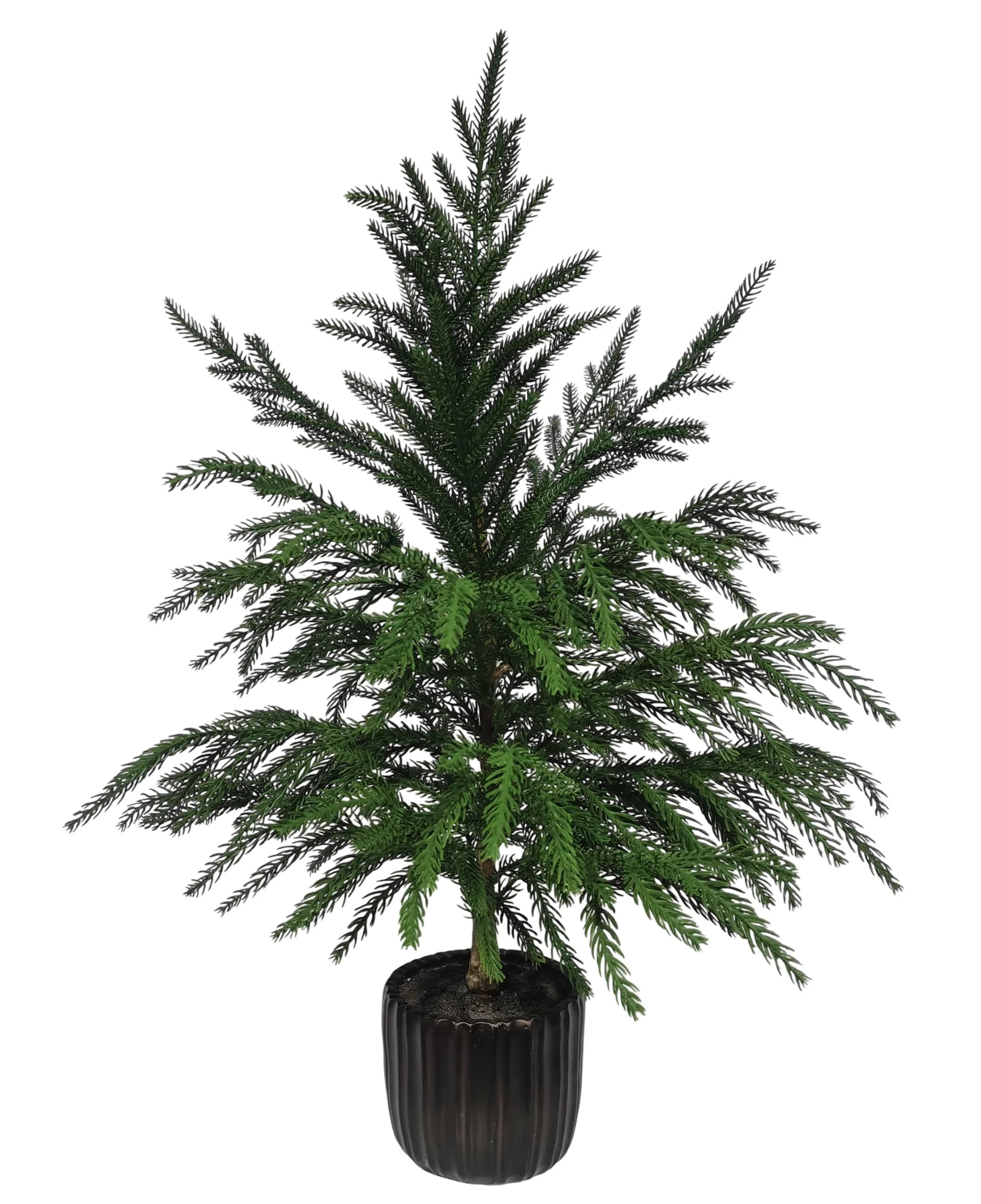 Downswept Pine Tree Arrangement in Black Pot Christmas Tabletop Decoration, Green, 25", by My Tex... | Walmart (US)