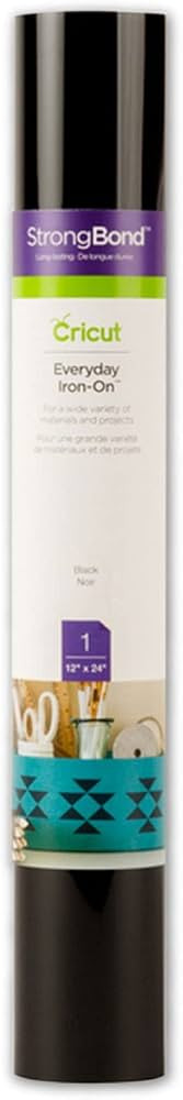 Cricut Everyday Iron On - Black, 2ft Roll (12'x24') - HTV Heat Transfer Vinyl for Shirts, Apparel... | Amazon (US)