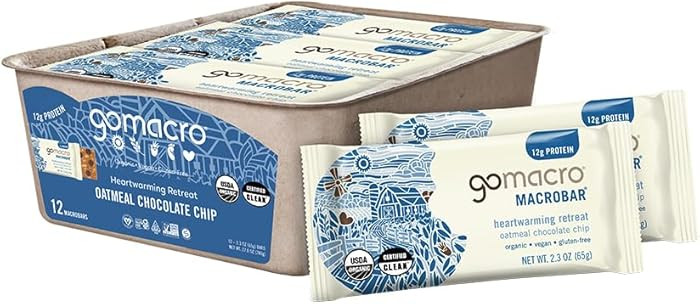 Gomacro, Nutrition Bar Oatmeal Chocolate Chip Organic 12 Count, 2.3 Ounce | Amazon (US)