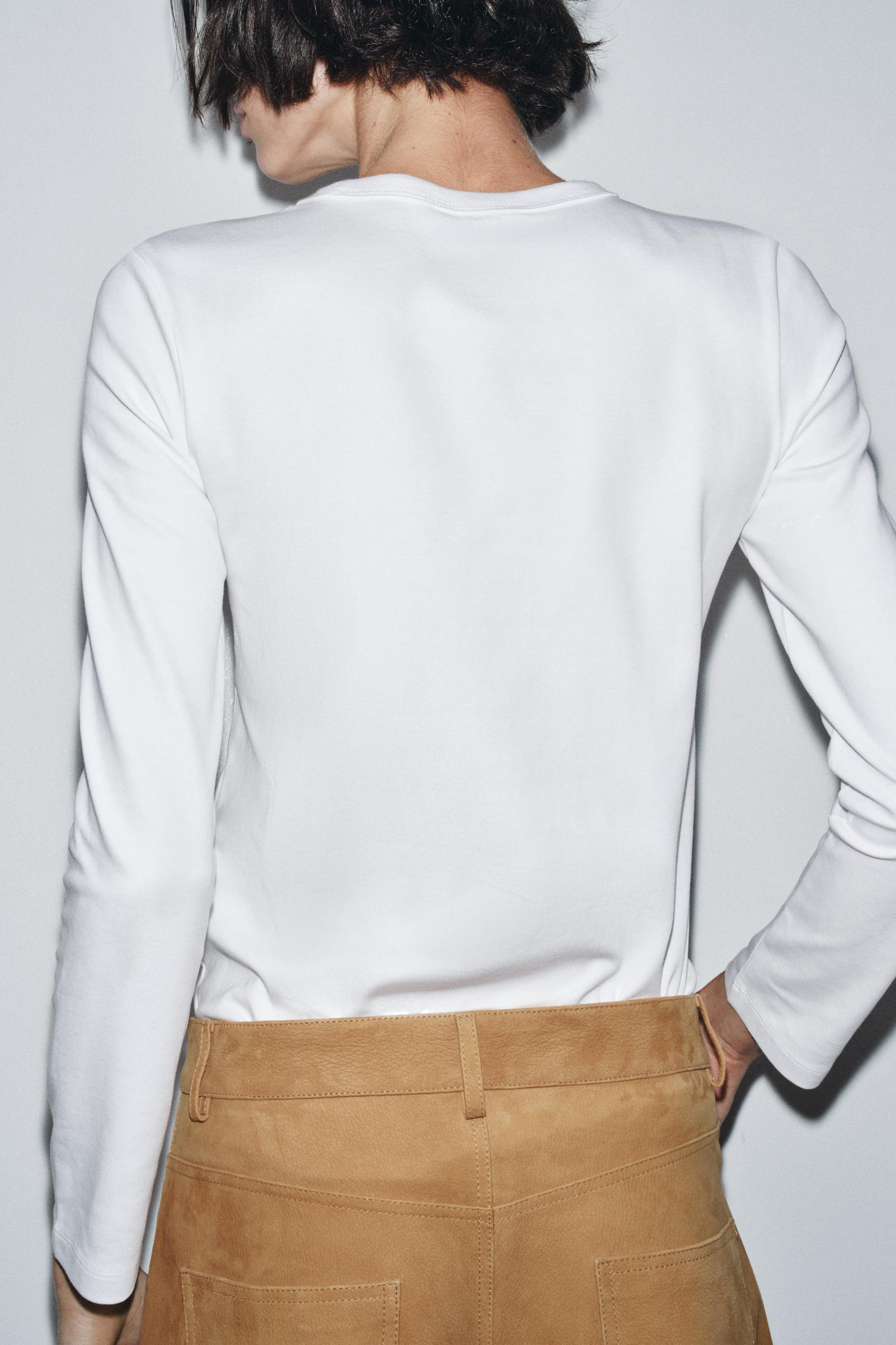 INTERLOCK LONG SLEEVE T-SHIRT | Zara UK