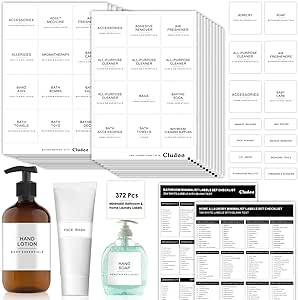 Amazon.com: Cludoo 372 PCS Bathroom Home Laundry Labels for Organizing with DIY Blank Labels, Pre... | Amazon (US)
