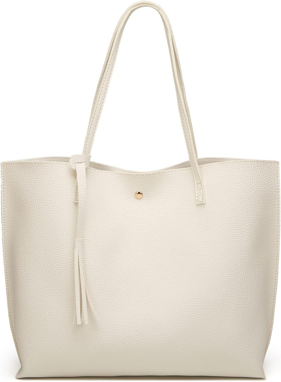 Dreubea Women's Soft Faux Leather Tote Shoulder Bag from, Big Capacity Tassel Handbag | Amazon (US)