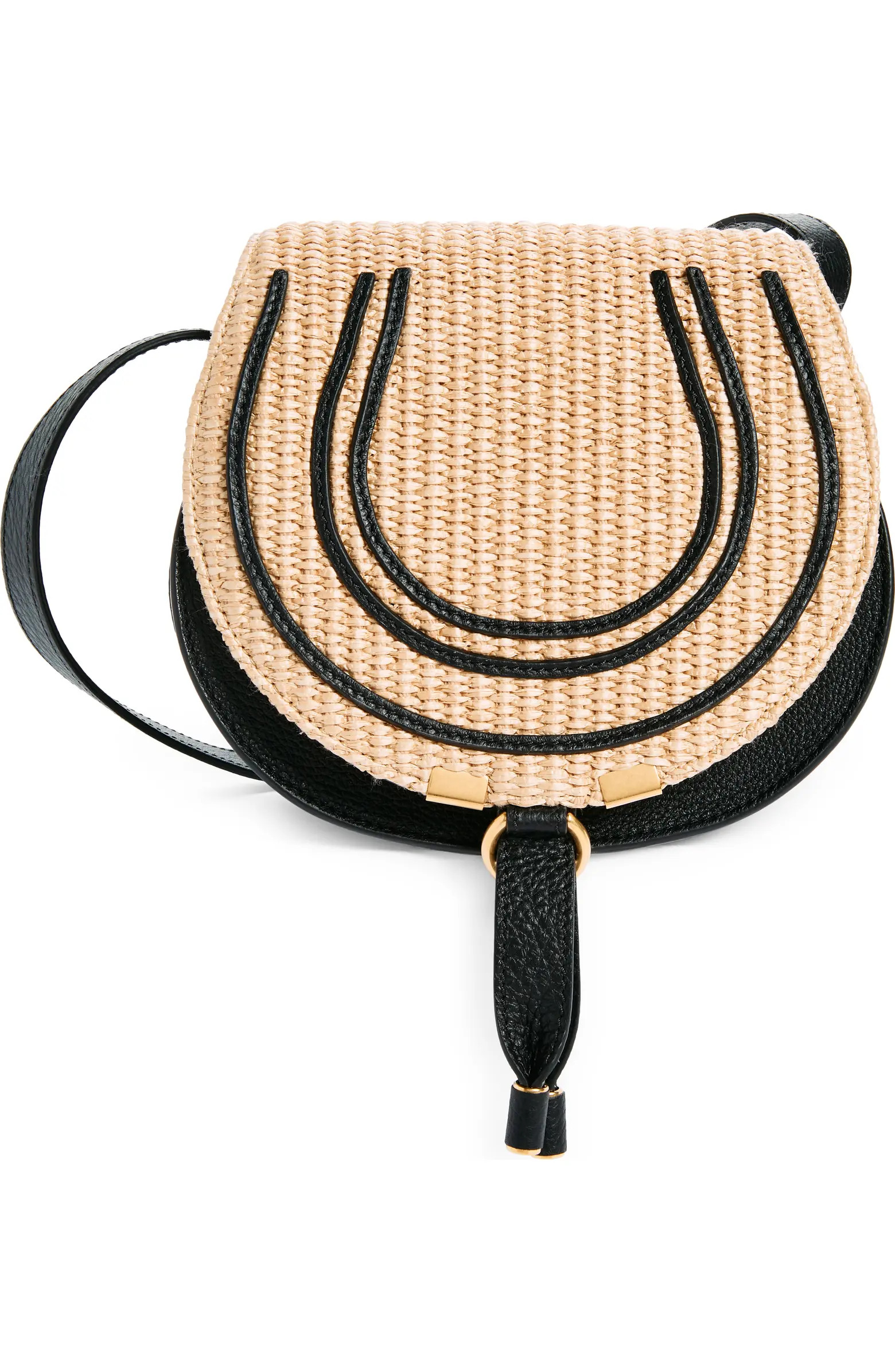 Chloé Small Marcie Raffia & Leather Crossbody Bag | Nordstrom | Nordstrom