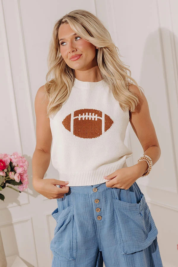 Tailgate Favorite Embellished Knit Vest Top | Impressions Online Boutique