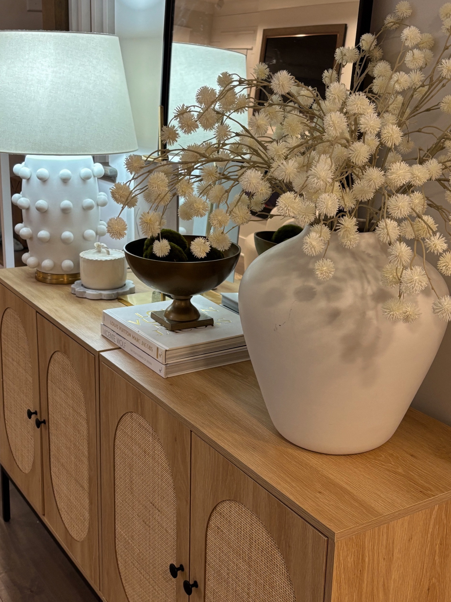 Love these new target stems 🫶🏼 I used 5! 

Sideboard decor inspo
Entryway table styling 
Spring 2025 decor 
Neutral home decor
Modern organic decor
Sideboard 

#LTKHome #LTKStyleTip #LTKFindsUnder50
