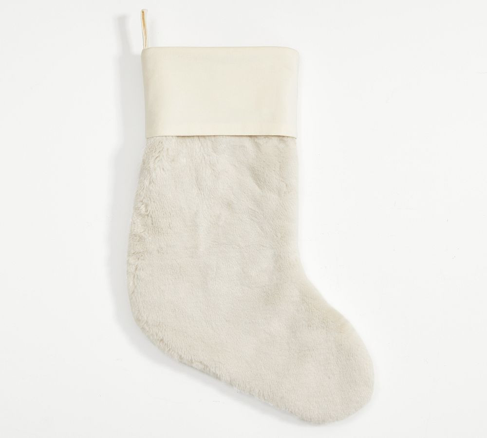 Alpaca Faux Fur Stocking, Large, Ivory | Pottery Barn (US)