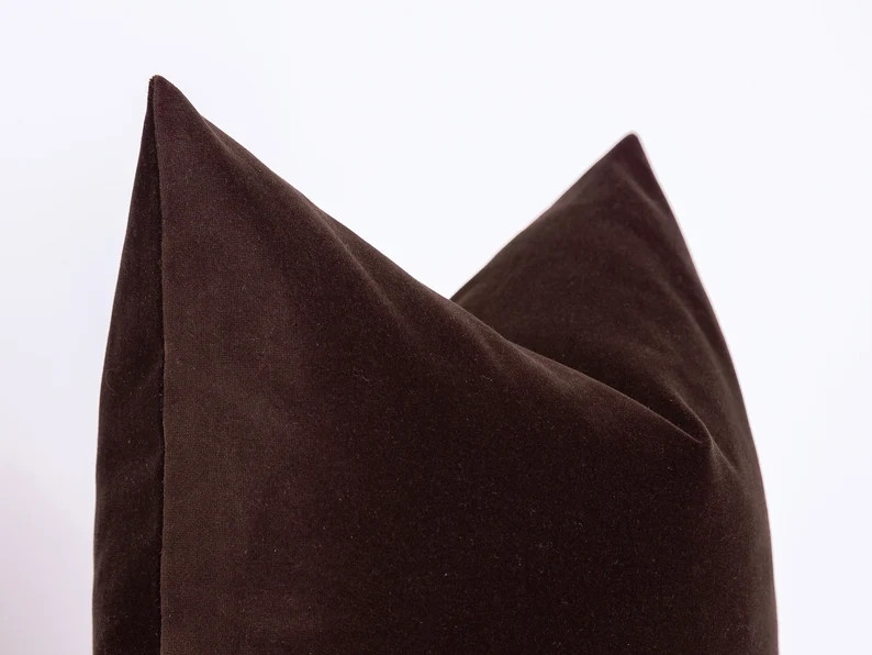 Dark Brown Velvet Pillow Cover: Elegant Living Room Decor - Etsy | Etsy (US)