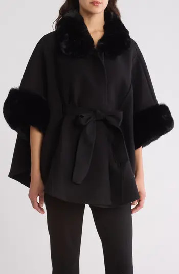 Faux Fur Belted Topper Coat | Nordstrom Rack