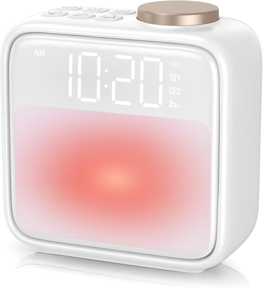 Sunrise Alarm Clocks for Bedrooms, Digital Clock with Sound Machine Nightlight, 1800mAh Rechargab... | Amazon (US)