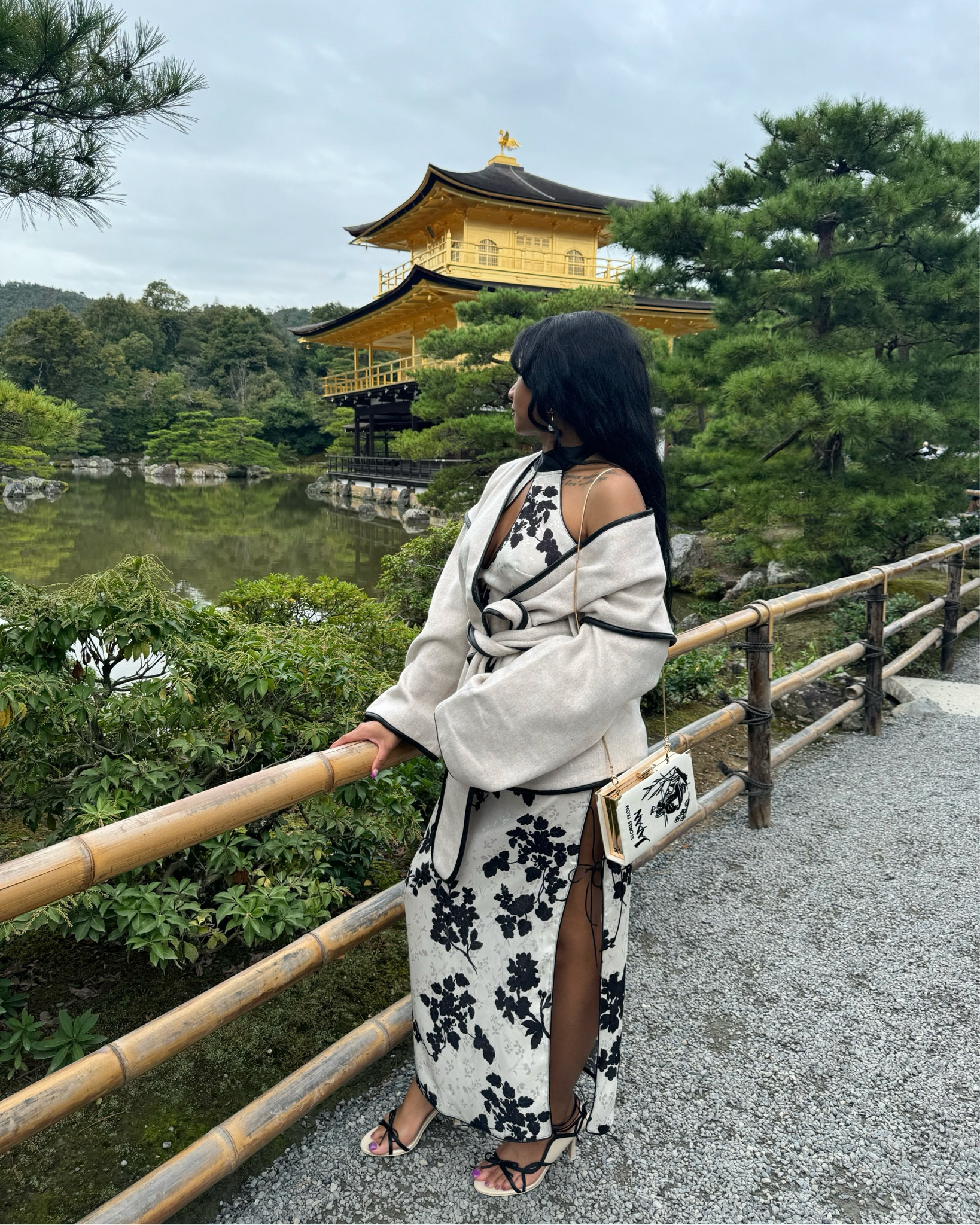 Sightseeing in Kyoto 🖤 dress from Amlul. 4th and Reckless Kimono Shacket sold out, but plus size version and similar options tagged below #travelfashion #neutralcolors #kimono #floraldress #slitdress #laceupheels #fallcolors #japan

#LTKItBag #LTKTravel #LTKStyleTip