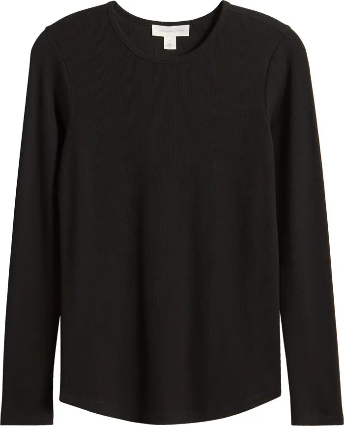 Rib Crewneck Long Sleeve Top | Nordstrom