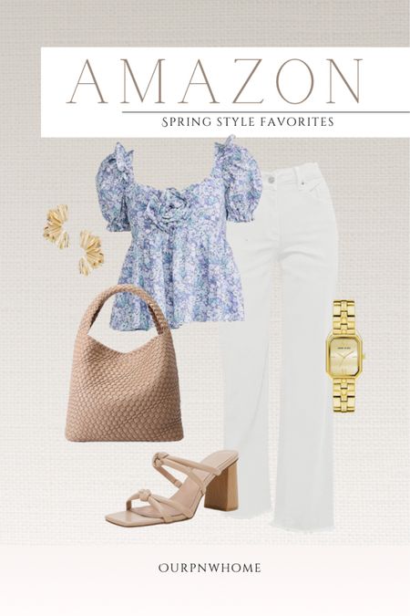 Some of my recent Amazon fashion favorites for spring!

Peplum top, floral blouse, blue top, spring outfit, gold earrings, spring fashion, summer fashion, puff sleeve top, gold watch, high heeled sandals, summer shoes, woven handbag, tan purse, tan leather tote bag

#LTKfindsunder100 #LTKstyletip #LTKworkwear