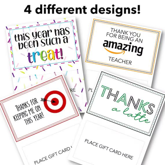 FOUR Styles of Teacher Appreciation Gift Tags  Year End Gift | Etsy | Etsy (US)