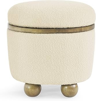 Oval Bedroom Storage Bench with Oval Solid Wood Legs and Soft Decorative Fabric, Suitable for Ent... | Amazon (US)