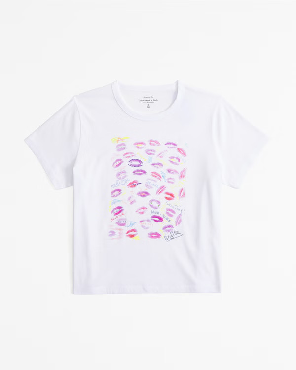 Women's Short-Sleeve Maripol Graphic Skimming Tee | Women's Tops | Abercrombie.com | Abercrombie & Fitch (US)
