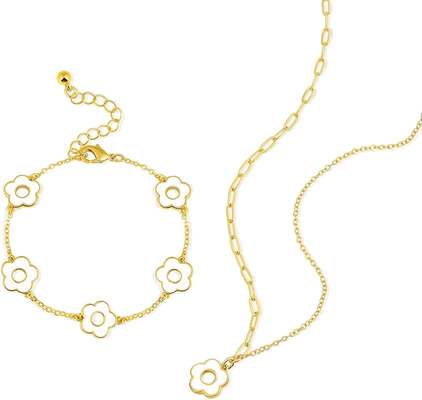 LANE WOODS Dainty Gold Necklaces: Pendant Necklace for Women Trendy Long Gold Plated Cute Choker Nec | Amazon (US)