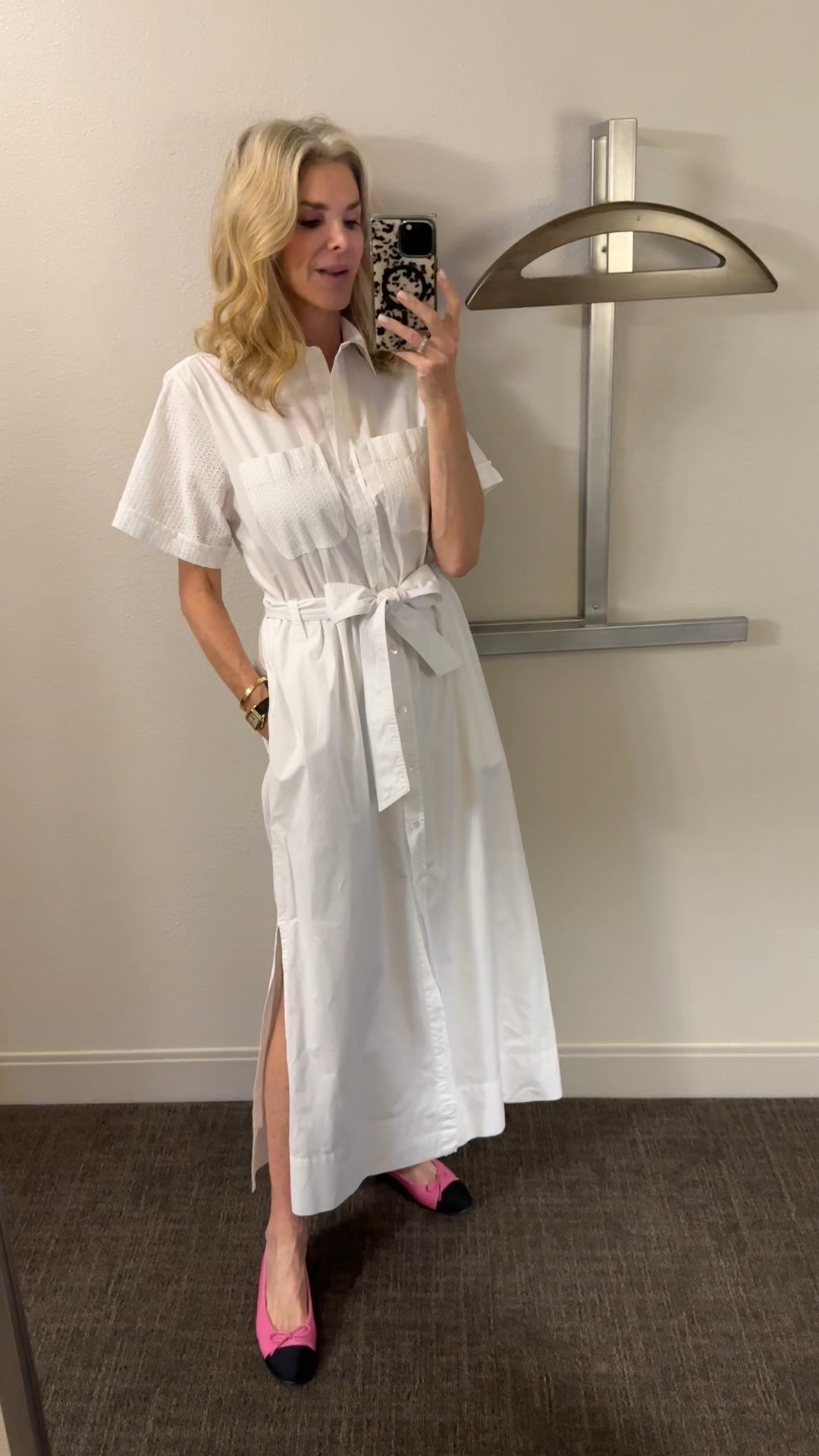 Beautiful white cotton midi dress 
Wearing size S
Chanel ballerina flats fit TTS


#LTKShoeCrush #LTKOver40 #LTKStyleTip