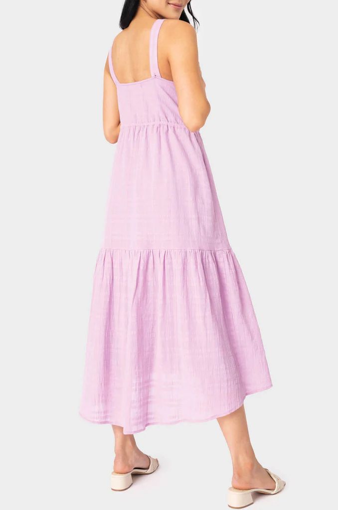 Tiered Maxi Dress with Drawstring Waist | Gibson