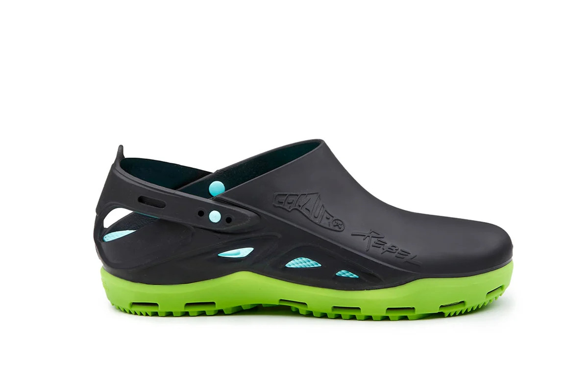 Calzuro Rebel Clog | Black/Bright Green Slip-Resistant Shoes | Calzuro | Calzuro