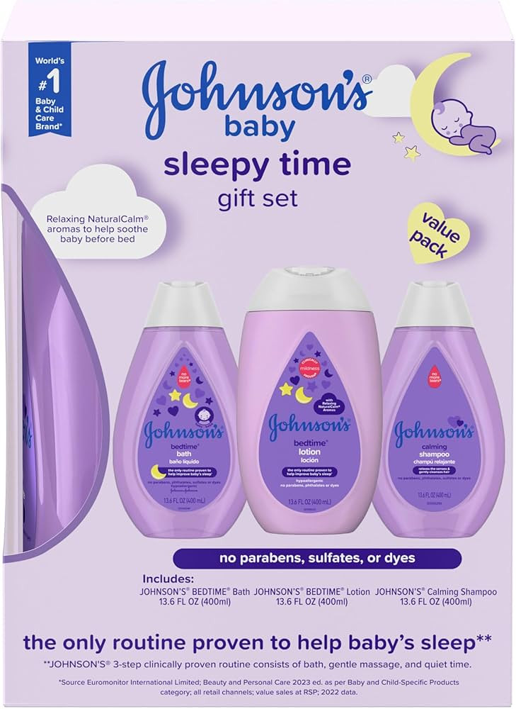 Johnson's Sleepy Time Bedtime Baby Gift Set with Relaxing NaturalCalm Aromas, Bedtime Baby Bath S... | Amazon (US)