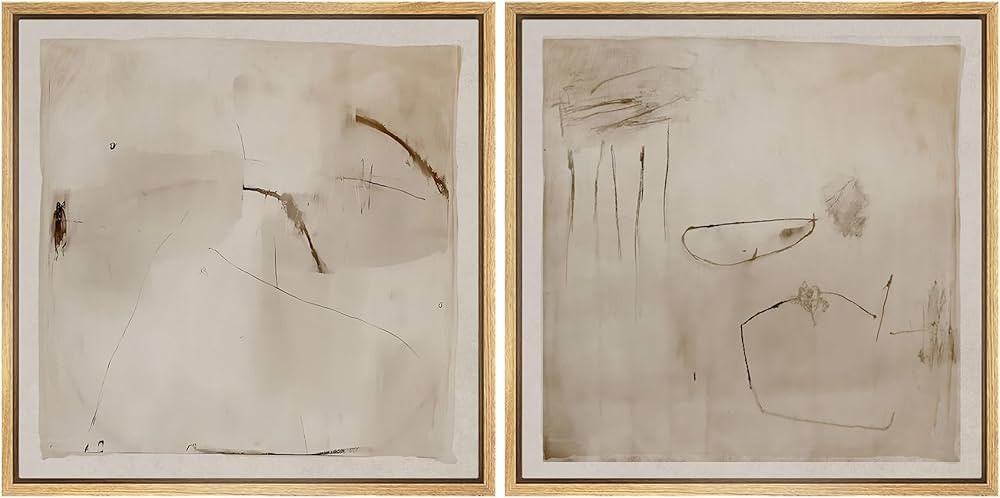 SIGNFORD Framed Canvas Print Wall Art Set Minimalist Abstract Ink Wash Illustrations Modern Art M... | Amazon (US)