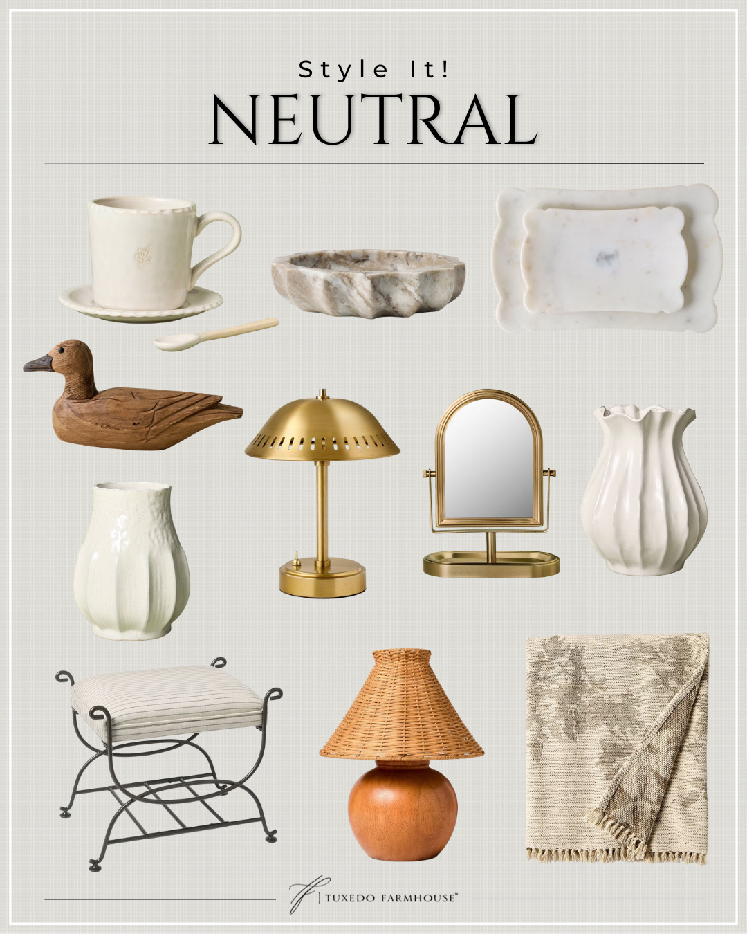 Style It - Neutral

These have been the most popular new decor finds of the season.  Timeless nut also perfect for the Spring/Winter transition.

Seasonal, home decor,winter, accent chairs, rugs, wall art, frames, pillows, lamps, baskets, candles, books, coffee tables, ottomans, trays, bowls, consoles, accent tables

 

 #LTKSeasonal #LTKHome #LTKFindsUnder50