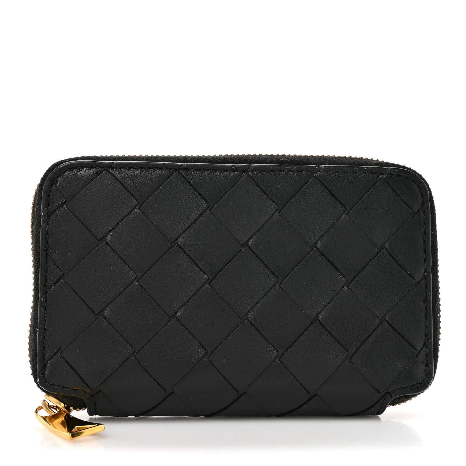 Nappa Intrecciato Zip Key Pouch Black | FASHIONPHILE (US)