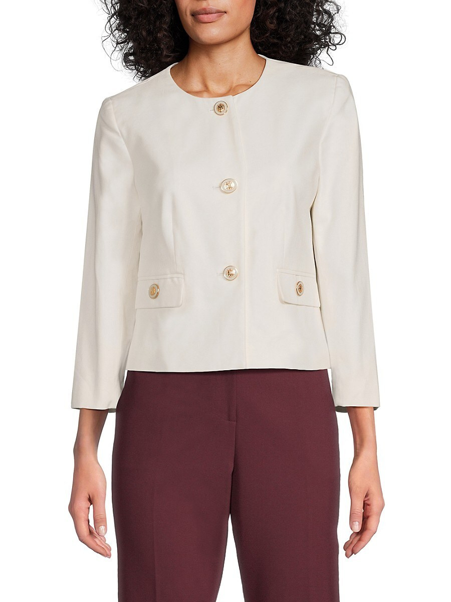 Tahari Women's Cropped Jacket - White Star - Size 16 | Saks Fifth Avenue OFF 5TH