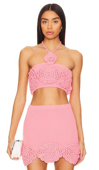 Ashby Crochet Top in Pink | Revolve Clothing (Global)