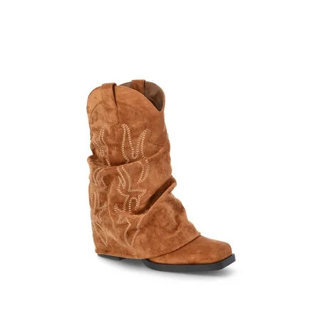 No Boundaries Women s Foldover Western Boots | Walmart (US)