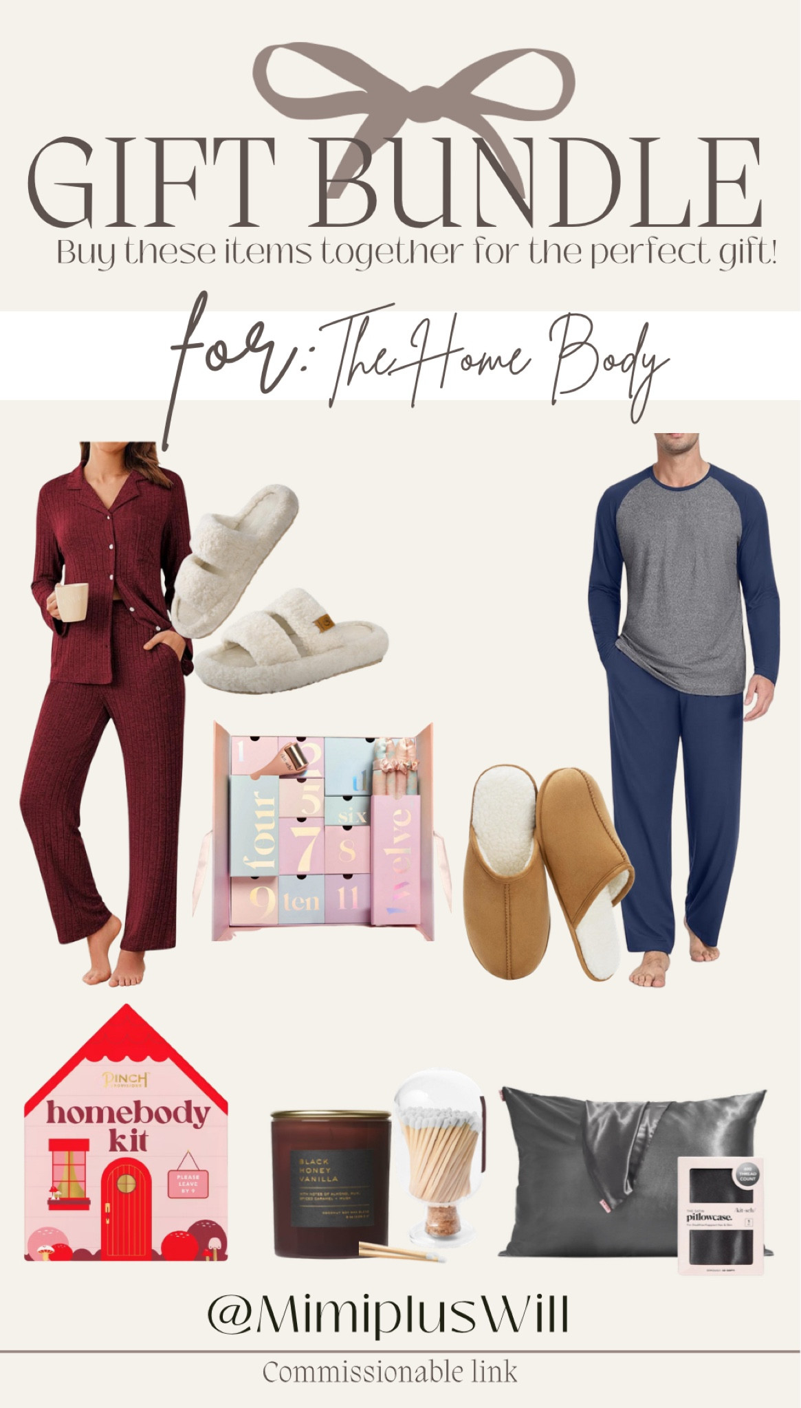@mimipluswill 2024 gift guide! The homebody gift bundle! Buy these items together for the person who loves to spend their time cozy at home! 

Pajamas | gift bundle | Christmas gift | slippers | advent calendar | gift guide  

#LTKSeasonal #LTKHoliday #LTKGiftGuide