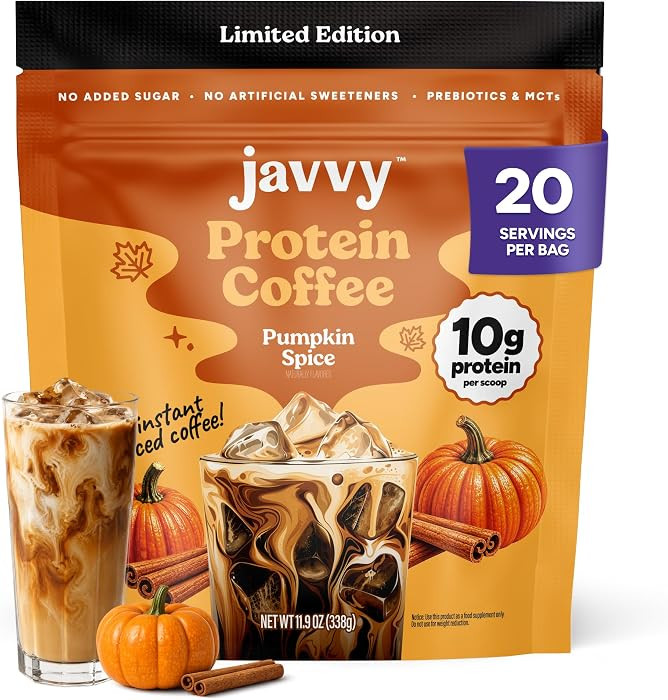 Javvy Protein Coffee for Cold Brew & Iced Coffee, Pumpkin Spice | Amazon (US)