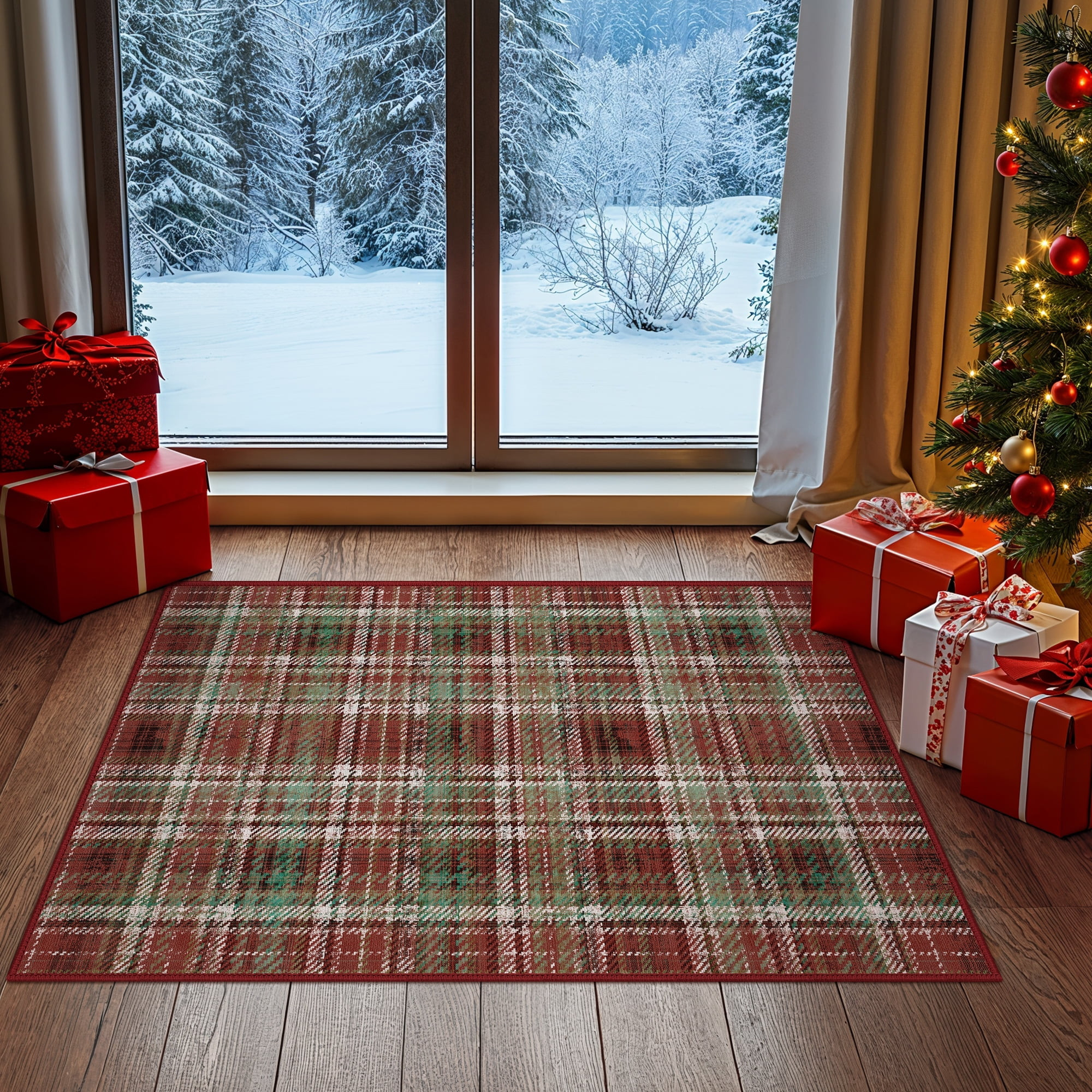 KUETH 2×3 Christmas Area Rug Indoor Kitchen, Christmas Rugs for Living Room,Machine Washable Rug... | Walmart (US)