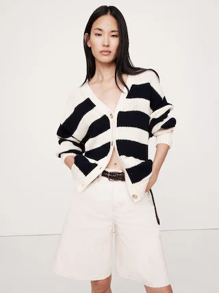 Oversized Cotton Long Cardigan | Banana Republic (CA)