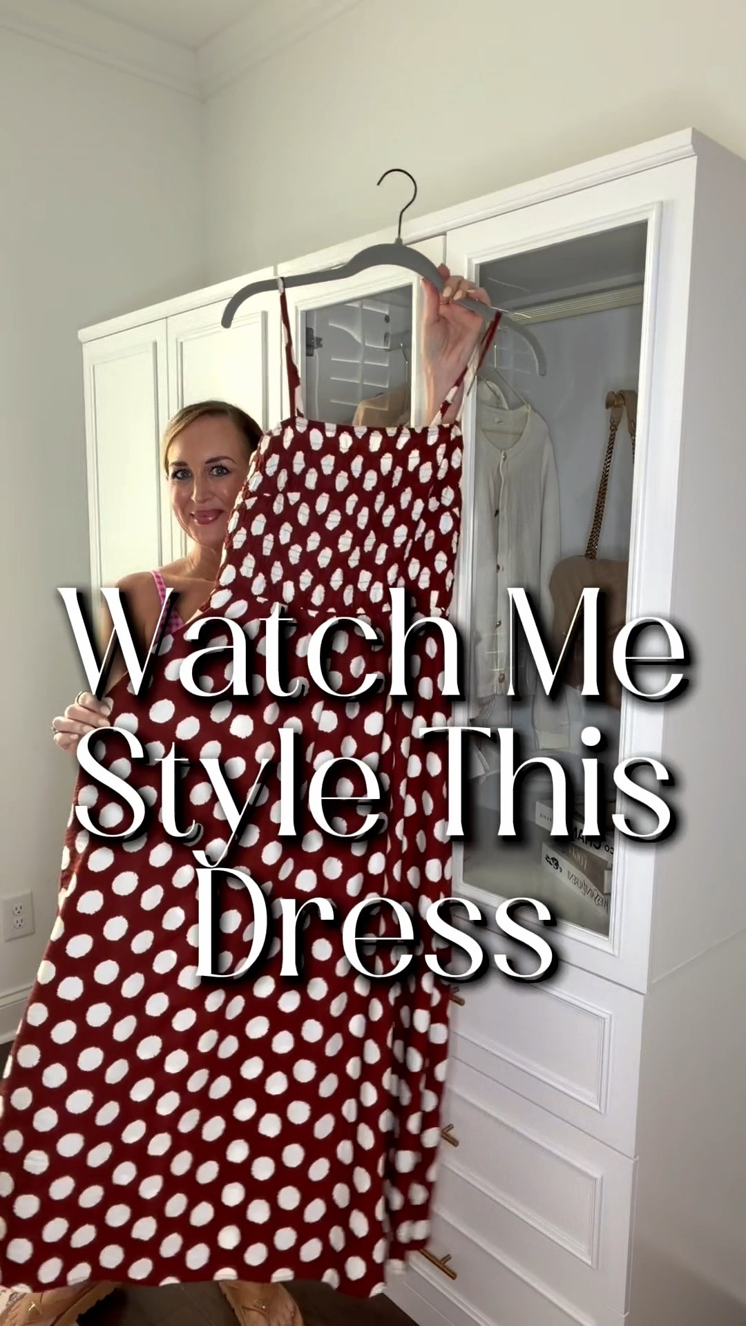 Styling a polka dot midi dress

#LTKOver40 #LTKSeasonal #LTKgrwm