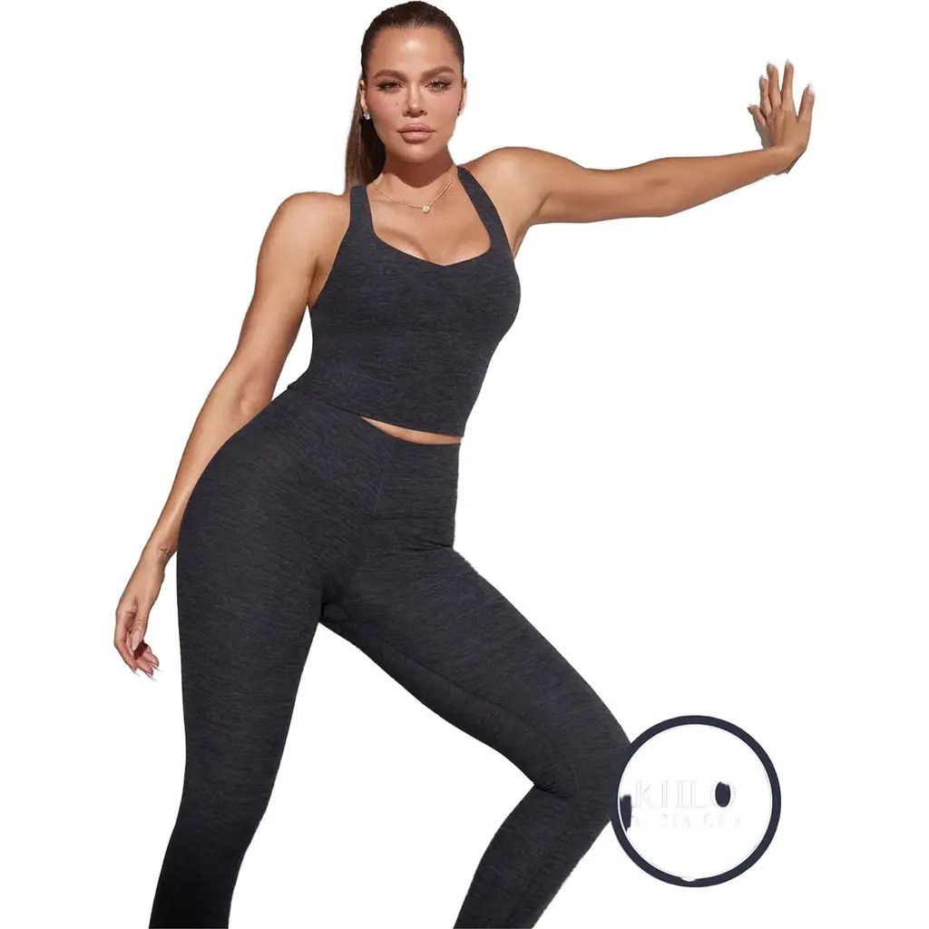 Fabletics Women's HeatherFlex Anywhere Built-In Bra Tank in Black Heather at Nordstrom, Size Xx-Large | Nordstrom