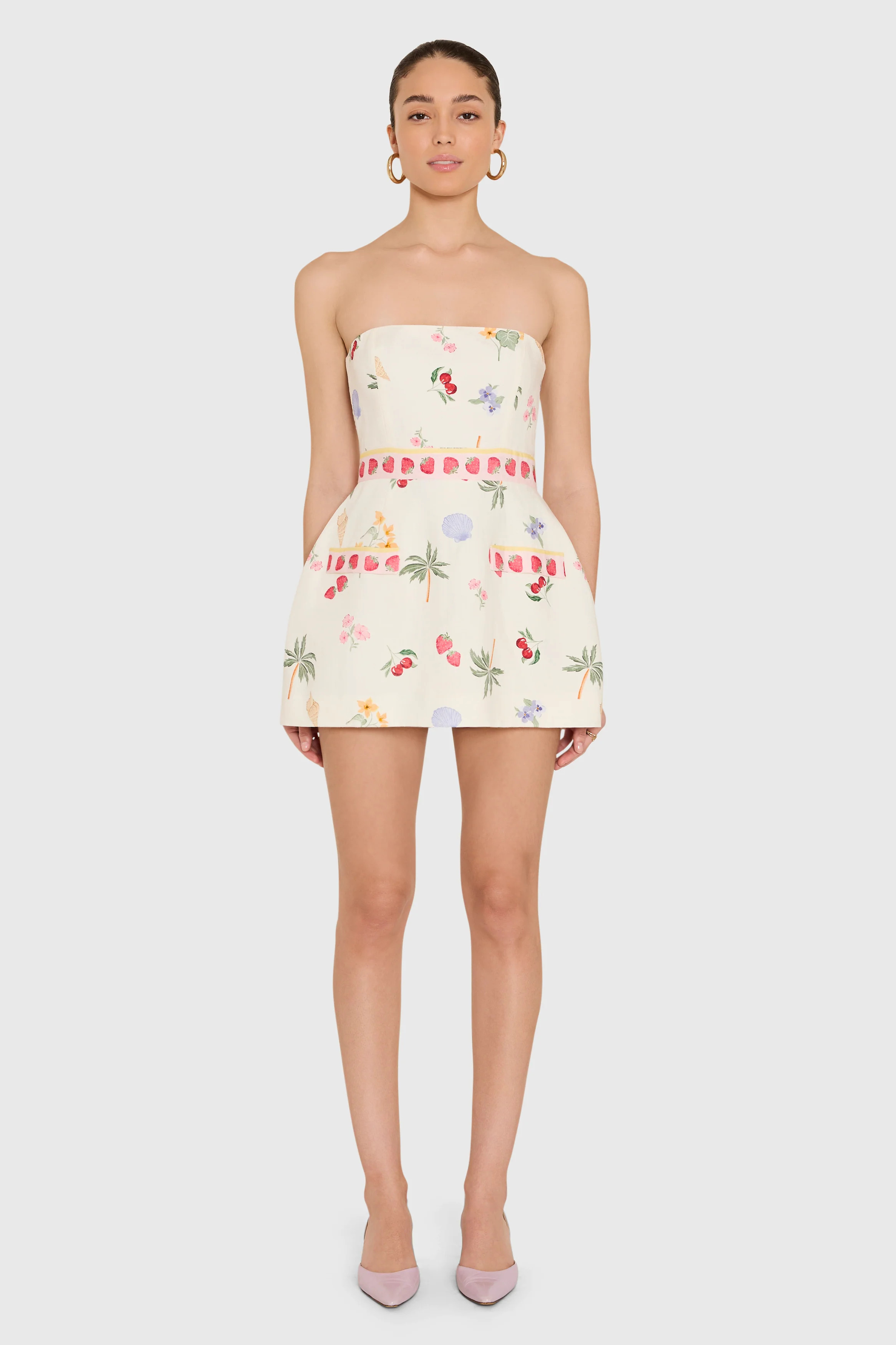 Strapless Bethany Romper in Boardwalk | Amanda Uprichard