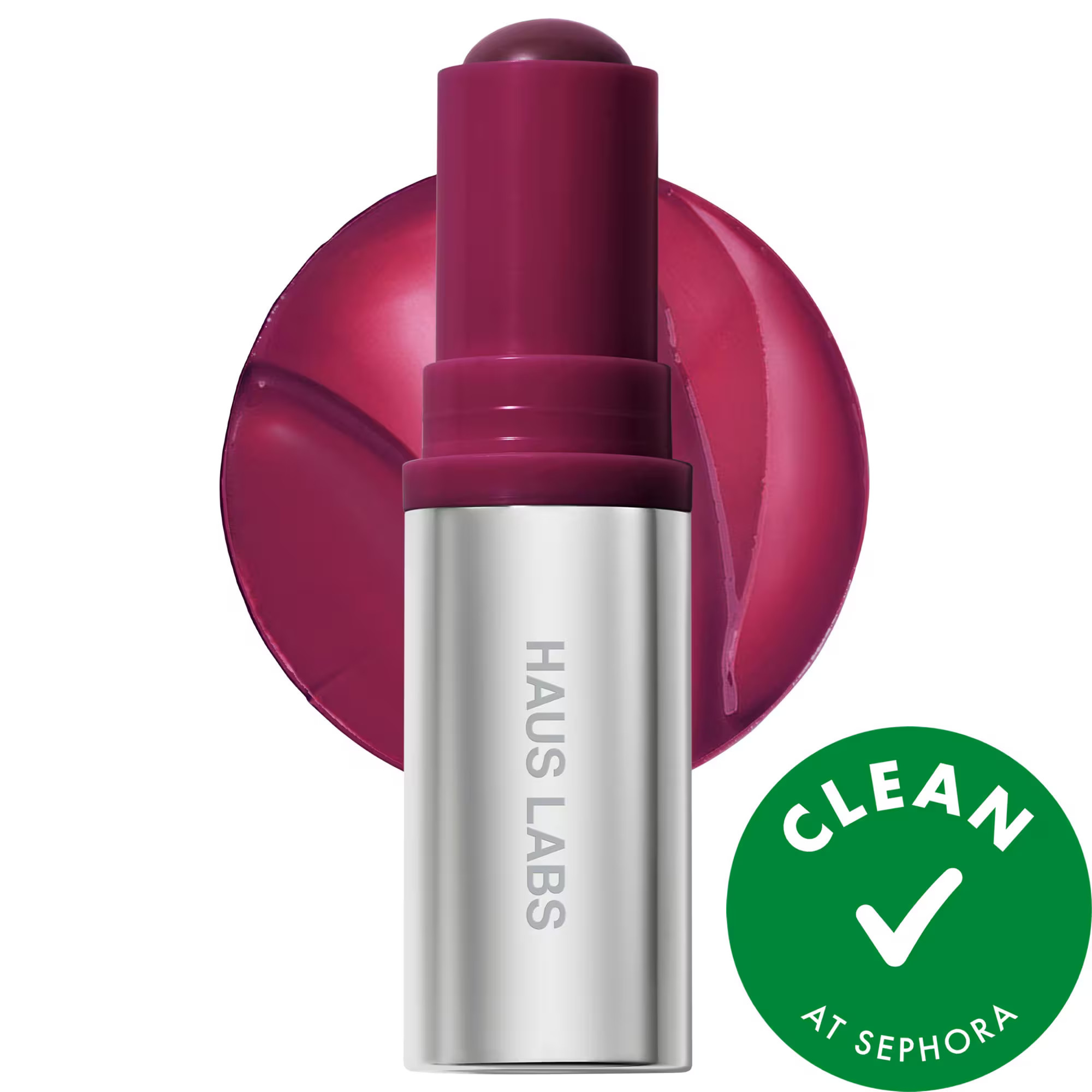 HAUS LABS BY LADY GAGA Color Fuse Longwear Hydrating Glassy Lip + Cheek Blush Balm Stick Glassy Acai 0.18 oz / 5 g | Sephora (US)