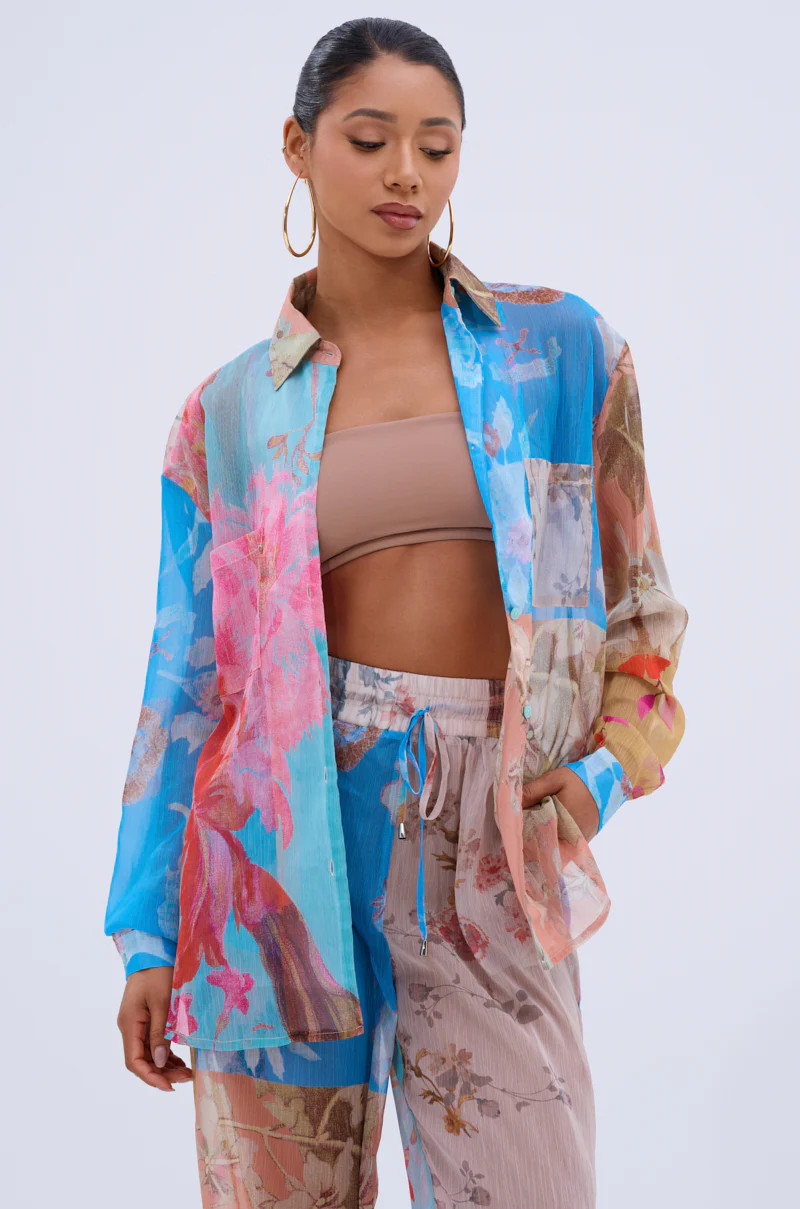 LILY CHIFFON BUTTON DOWN TOP | AKIRA