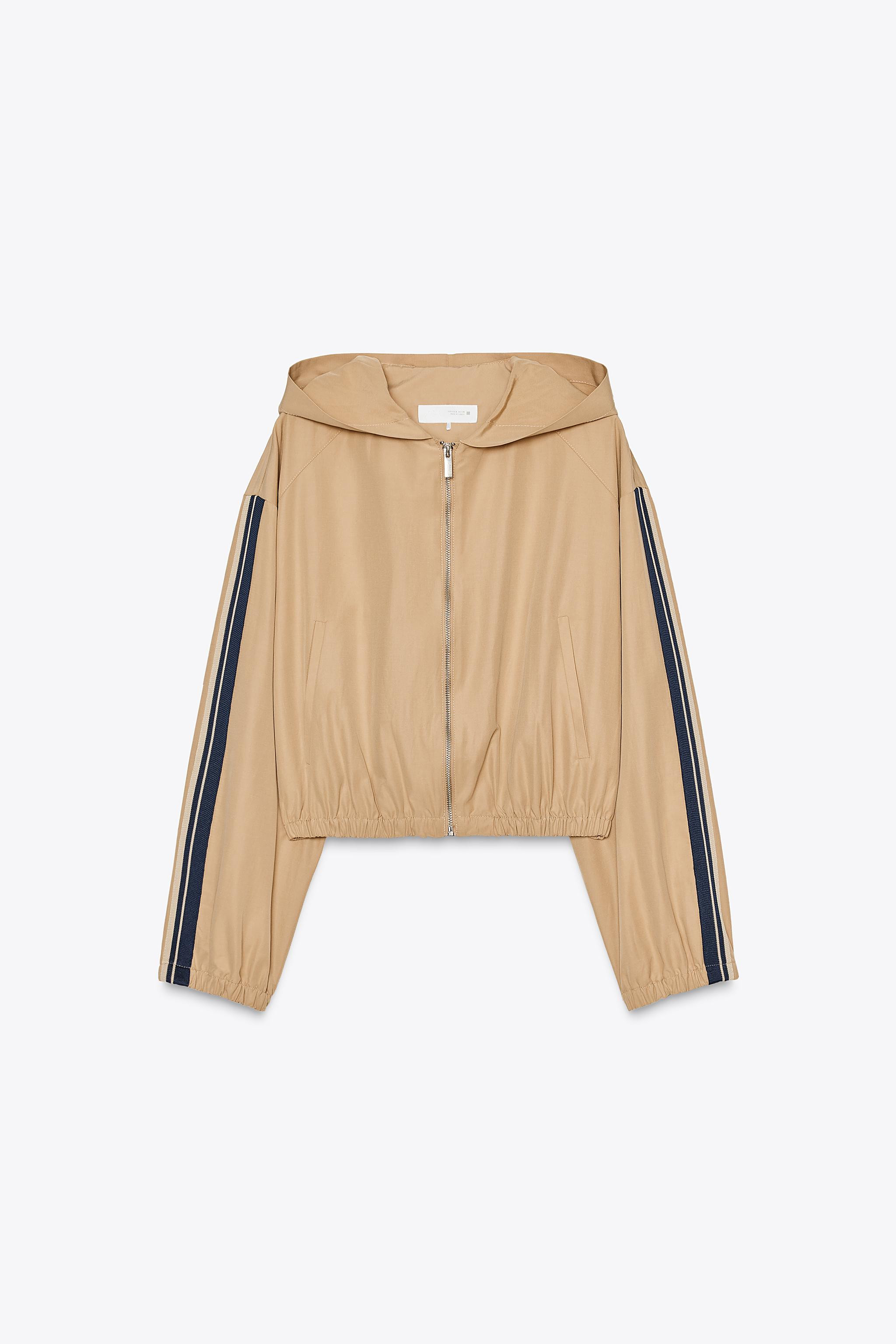 HOODED JACKET WITH SIDE STRIPES | Zara US
