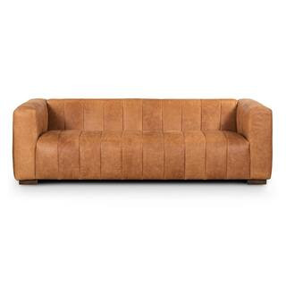 Poly and Bark Canale 86 in. Sofa in Cognac Tan HD-LR-728-TAN | The Home Depot