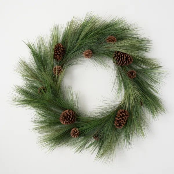 Artificial 28" Long Pine Wreath | Wayfair North America