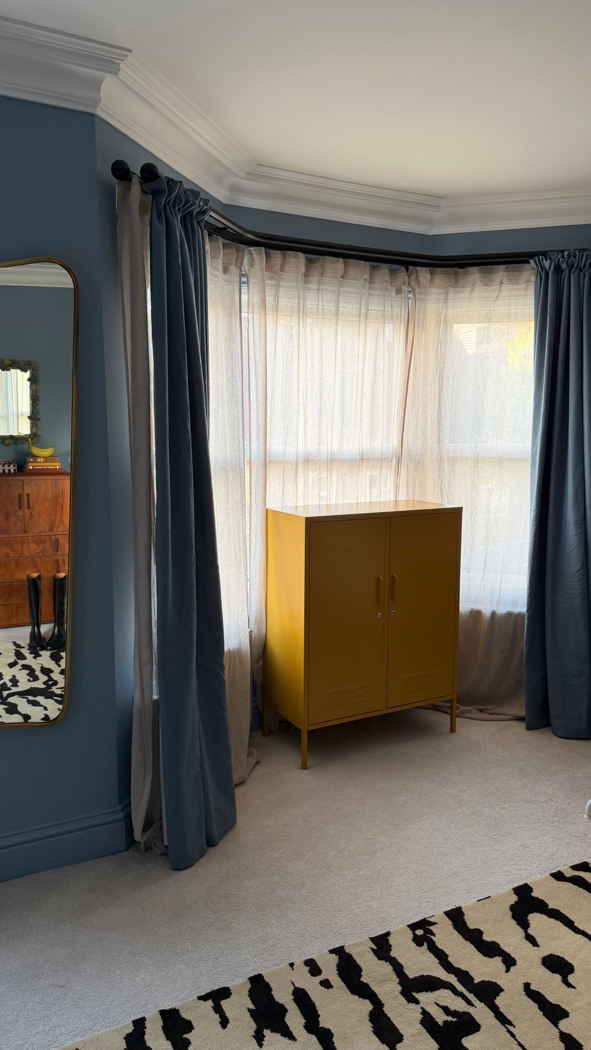 My bay window curtains. The H&M voiles are sold out in this exact colourway but have linked similar, the Marks & Spencer are shade blue. Cabinet is from Mustard Made and the carpet is Nordic Knots 

#LTKuk #LTKhome