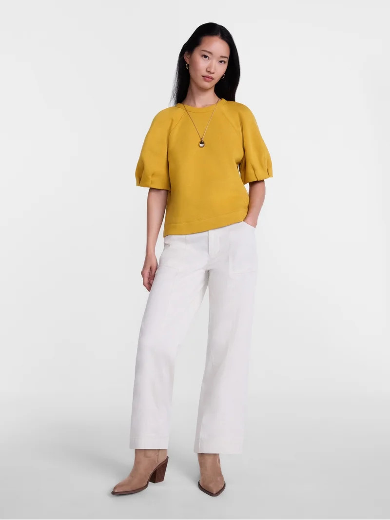 Scenario Women's and Women's Plus Fleece Top with Lantern Sleeves, Size XS-4X | Walmart (US)